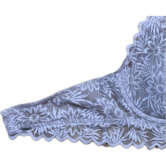 Victoria’s Secret PINK Beige Floral Lace Bralette 36B Push-Up Romantic Lingerie - Picture 4 of 14